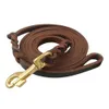 Dog Collars Leashes Genuine Leather Leash Dogs Long Braided Pet Walking Training Leads Brown Black Colors For Medium Large 230719