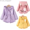 Päls 1-7 år Baby Girl Jacket Spring/Summer Casual Windproof Children's Jacket Cute Rabbit Hooded Baby Jacket Barnkläder Z230719