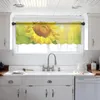 Cortina Girassol Flor Curto Tule Cozinha Pequena Transparente Sala De Estar Decoração Da Casa Cortinas Voile