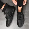 Botas masculinas tornozelo motocicleta com cadarço moda antiderrapante masculina ao ar livre à prova d'água outono homem sapatos de trabalho