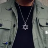 Pendant Necklaces Kpop Star Of David Israel Chain For Men Women Judaica Silver Color Hip Hop Long Jewish Jewelry Boys Gift2621