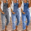 Women's Jumpsuits Rompers Denim Bib Jumpsuit Women Ripped Slim Fit Jumpsuits Casual Fashion Overalls Female Ripped Jeans Washed Rompers Streetwear 230719