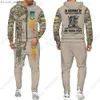 Men 's Tracksuits Mr. Wonder Ukraine Comouflage 군사 스타일 인쇄 3D 추적 셔츠 남자 봄 까마귀 세트 스포츠웨어 남성 지퍼 스트리트웨어 Z230719