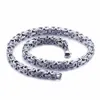 5mm 6mm 8mm bred silver rostfritt stål King Byzantine Chain Halsbandarmband Herrsmycken handgjorda323b