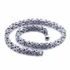 5mm 6mm 8mm breit Silber Edelstahl König byzantinische Kette Halskette Armband Herrenschmuck Handmade323b