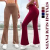 Women's Leggings Sexy Yoga Pants Summer Flared High-Waisted Tight-Fitting Belly Show Figure Sports Trousers Clothes