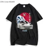Herrt-shirts initial d anime grafisk t-shirt kvinnlig streetwear för jdm crewneck tshirts topps y2k överdimensionerade 100% bomullste-shirt mjuk 230719