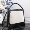 Womens tote le5a7 Hobo Bag Luxe camera handtassen Echt leer herenmode Metalen logo zomer zonsondergang crossbody Schoudertas weekend Zwart