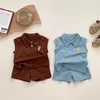 Ensembles de vêtements bébé garçon vêtements d'été 2023 coréen enfant en bas âge garçons tenues haut sans manches Shorts 2 pièces enfant enfants mode Sport costume