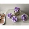 Decoratieve Bloemen Kransen 10Pcs Lavendel Kunstmatige Roos Veet Hoofd Nep Voor Huis Tuin Bruiloft Verjaardag Party Decor Drop Leveren Dhmer