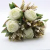 Fleurs décoratives 1 bouquet de mousse de pivoine en soie artificielle européenne de haute qualité laisse la mariée tenant faux pour la décoration de fête de mariage à la maison