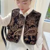 Kvinnors västar korea söta sjal för kvinnor etnisk stil outwear vintage blommig kort västjacka lös casual ärmlös toppar skjorta