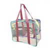 Duffel Bags Beach Bag Waterproof Folding High Capacity Travel See Through Smooth Zipper Shoulder Tote Handbag For