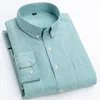 Camicie casual da uomo Camicia abbottonata Comoda manica lunga Oxford Tasca singola applicata di alta qualità Easycare Smart 230718