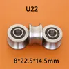 10 stks hoge kwaliteit U22 ABEC-5 8mm V U groove katrol lagers 8 22 5 14 5 13 5 mm U groove roller wiel kogellager242a