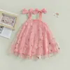 Robes de fille ma bébé 6M-4Y infantile enfant en bas âge enfant bébé fille robe sans manches arc tulle broderie florale robes d'anniversaire pour fille