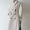 Womek Trench Coats Classic Khaki Long Women Oversize Korean Windbreaker Fall Spring Overcoat Podwójny piersi Abrigo Mjer Autumn