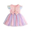 Girl's Dresses ma baby 9M-4Y Toddler Infant Kids Baby Girl Dress Bow Tulle Party Wedding Birthday Dresses For Girls Summer