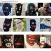 Beanie/Skull Caps Halloween Balaclava Knitted Distressed Scary Funny Balaclava Face Mask Balaclava Hooded Party Hat T230719