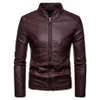 Herrdräkter blazers original man blazer läder 2021 pu män jacka kostym motorcykel hombre smal fit vinterrock241o