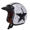 Motorcykelhjälmar Dot Certification Four Season Retro Open Helmet Moto Capacete de 3/4 Face Casco