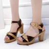 Sandalen Plateau High Heel Sandalen Damen Sommer Römischer Stil Peep Toe Gladiator Sandalen Metallschnalle Gummi Mode Sohle Schuhe 230718