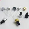 Ready to ship 100pcs 18MM 18 415 Aluminum screw cap white black bulb glass pipette Dropper accessories for 5ml-100ml bottlesgood212l