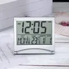 Bordklockor 1PC Elektronisk vikning av LCD Digital väckarklocka Desktop Temperatur Hygrometer Väderstation Desk Mini