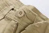 Męskie spodenki Isuivivor 2022 Summer Men's Worbgy Multi Pocket Military Cargo Cargo Shorts Męskie bawełniane khaki mens taktyczne krótkie spodnie L230719