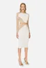 カジュアルドレス2023女性冬のファッション高品質の白いベージュ長袖カットアウト包帯パーティードレス卸売