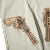 メンズジーンズハイストリートストレートルーズワイドレッグヒップホップカジュアルオスのズボンフォーシーズンアメリカンパッチワークガン刺繍男性パンツ