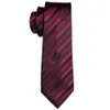 Krawatten Männliche Luxus-Krawatte für Männer Business Rot gestreift 100 % Seidenkrawatte-Set Barry.Wang Fashion Design Neckwear Drop LS-5022 230719