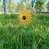 Garden Decorations 75x20cm Sunflower Windmill Metal Rotating Sunflower Wind Spinner With Stake Standing Lawn Flower Pinwheel Outdoor Garden Decor 230718