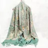 Halsdukar plus size sjal pashmina för kvinnor kashmir blandning bufanda etnisk stil filt halsduk lady höst vinter echarpes