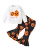 Ensembles de vêtements MALCIKLO bébés garçons Halloween tenues d'automne fantôme imprimé col rond à manches longues sweats pantalons de survêtement