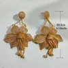 Dangle Chandelier luxe Big Ethiopia Dubai 24k Gold Color Boucles d'oreilles pour les femmes Twist African Party Cadeaux de mariage Boucles d'oreilles Cadeau 230718