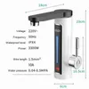 Kitchen Faucets White Electricity Faucet And Cold 360° Rotating LED Heating Display Bathroom Tap With Protector EU Plug