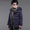 Mantel 2022 Neue Winter warme Jugend Jungen Jacke 3-14 Jahre lang fit Mode Kapuzenmantel geeignet für Kinder Outdoor winddicht Z230719