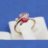 925 Sterling Silver Pink Murano Glass Leaf Ring Fit Pandora Jewelry Engagement Wedding Lovers Fashion Ring235g