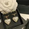 Boucles d'oreilles de marque de styliste, clous avec lettres, bijoux d'amour à la mode, pour fête de mariage, fiançailles, cadeau pour femmes