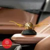 Interiördekorationer Solar Angel Wing Gold Color Snitch Ball Car Dashboard Ornament Air Freshener Auto Accessories Toy Figurin Interiör Dekorationer X0718