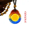Pendant Necklaces Goth Vintage Lucky Wishful Glass Om Yoga Mandala Necklace For Women Men Wealth Amulet Peace Choker Winter Sweater Chain