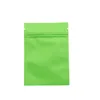 Sacchetto verde opaco richiudibile con chiusura lampo in alluminio Confezione sacchetto al dettaglio 200 pezzi / lotto Sacchetto con cerniera per alimenti Snack per tè Imballaggio a prova di acqua Mylar350q