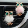 Interior Decorations Diamond Fur Owl Car Air Freshener Auto Outlet Perfume Clip Scent Aroma Car Diffuser Bling Car Accessories Interior Decor Gifts x0718