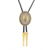 Bolo يربط KDG Western Cowboy Zinc Allo Bolo Tie Round اثنين من الألوان من A إلى Z Tie Western Cowboy قميص الملحقات TIE HKD230719