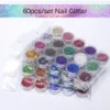 Nail Glitter 60 Shiny Nail Shiny Powder Set with Low gloss Pigment Decorative Iris Design Chrome Dust Proof Polishing Process CHNJ151 230718