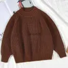 Pullover Koreaanse Stijl Kinderen Gebreide Kleding Kinderen Causale Losse Effen Kleur Lange Mouwen Trui Herfst Lente Baby Jongens Meisjes Pullover HKD230719