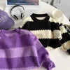 Pullover 2023 Kids Fashion Scenters Switters Girls Round Neck Boys Boys Soft Loose Bullovers HKD230719
