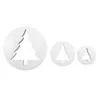 Bakvormen 3 stks/set Kerstboom Cookie Cutters Food-grade Plastic Cake Fondant Plunger Mallen Sugarcraft Decorating Gereedschap