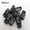 100 pçs Cord Lock Stopper Barrel Plastic Spring Toggle Black 28mm 14 5mm 11mm Para Bolsas Garments265Q